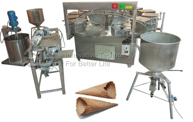 Ice Cream Cone Baking and Rolling machine line
