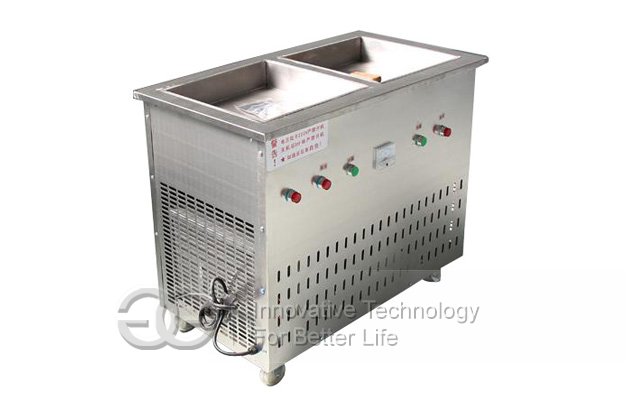 Yogurt Ice Cream Frying Machine With Double Square Pans