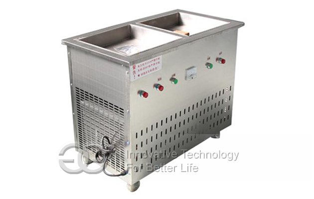 Yogurt Ice Cream Frying Machine With Double Square Pans