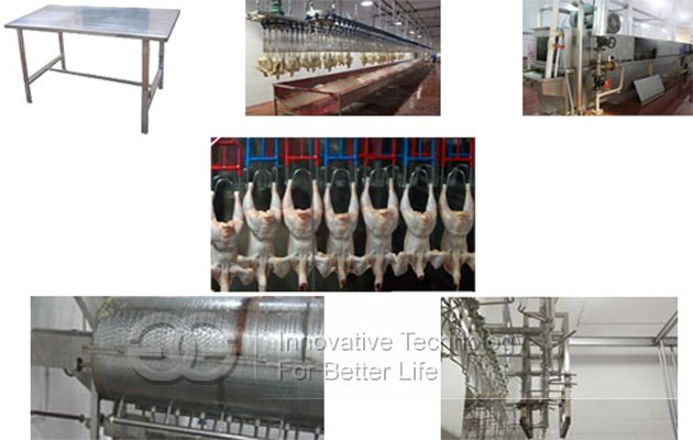 Automatic poultry slaughtering production line