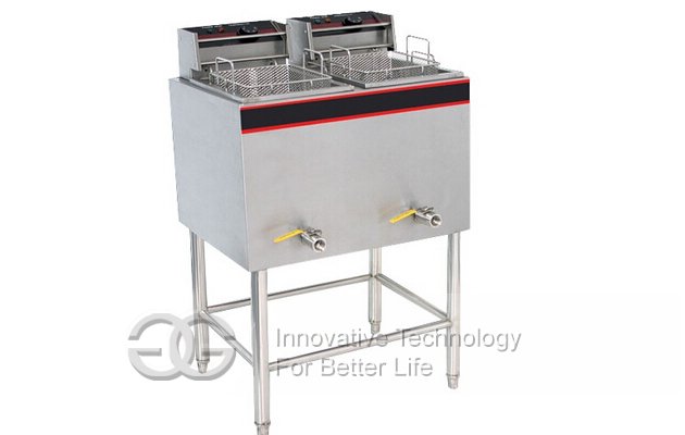 Gas Deep Frying Machine With Two Tanks Two Baskets