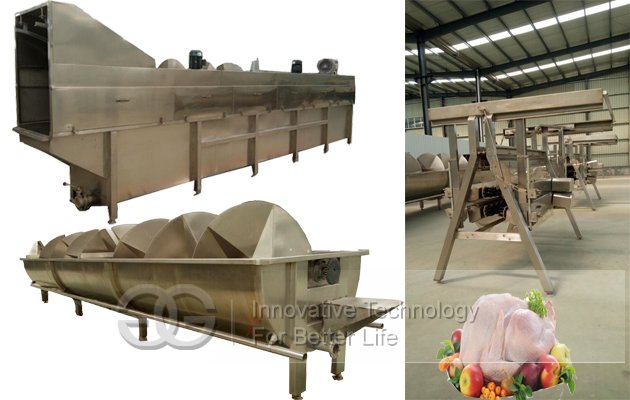 Automatic poultry slaughtering production