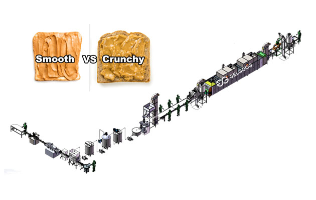 Large Scale Smooth Peanut Butter Production Line 500 kg/h