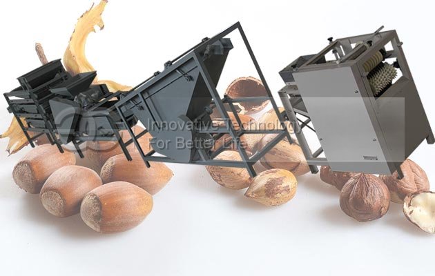 Automatic Alomnd Hazelnut Cracking Shelling Machine Equipment Line