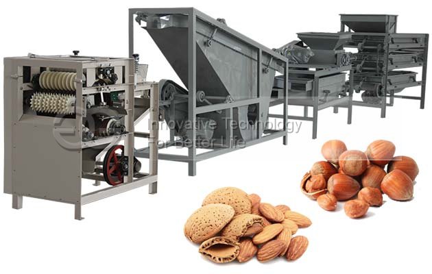 Automatic Alomnd Hazelnut Cracking Shelling Machine Equipment Line