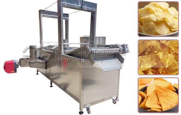 Gas Heating Corn Chips Fryer Machine