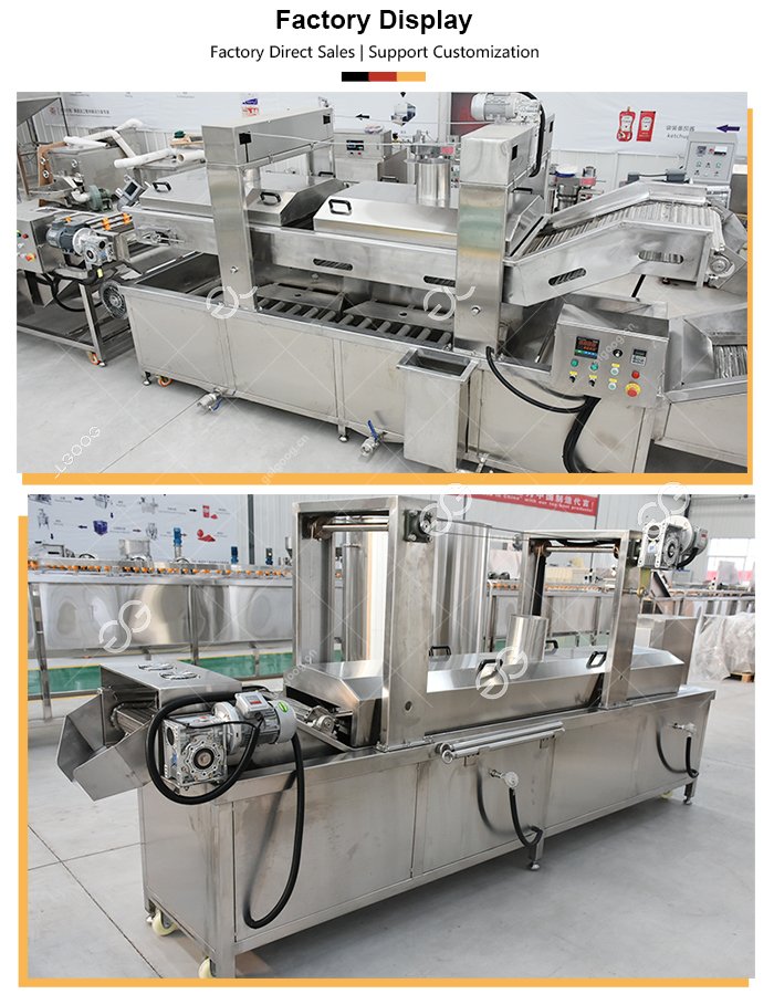 Continuous Onion Rings Fryer Machine